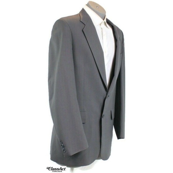 Kuppenheimer 2 Piece Suit Mens Gray Striped Wool 2 Btn 40L Pleated Fronts 36" W - Picture 4 of 9